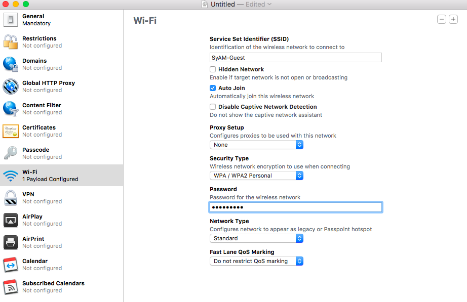 create wifi profile apple configurator 2